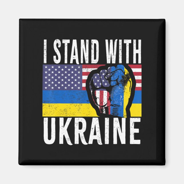 Imán Estoy De Acuerdo Con La Bandera De Ucrania De Esta (Frente)