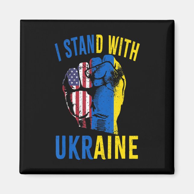 Imán Estoy De Acuerdo Con La Bandera De Ucrania De Esta (Frente)