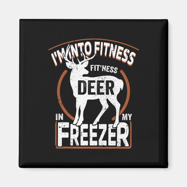 Imán Estoy en el gimnasio Deer Freezer Funny Dad Hunter (Frente)