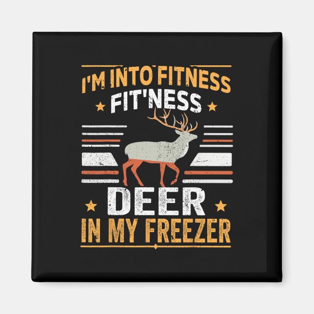 Imán Estoy en el gimnasio Deer Freezer Funny Dad Hunter (Frente)