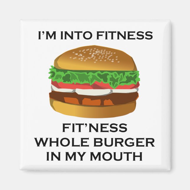 Imán Estoy en Fitness Burger (Frente)