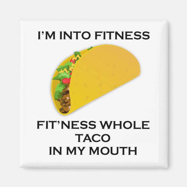 Imán Estoy en Fitness Taco (Frente)
