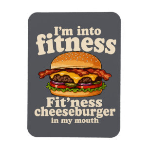 Imán Estoy en forma Hamburguesa con queso en mi boca Di