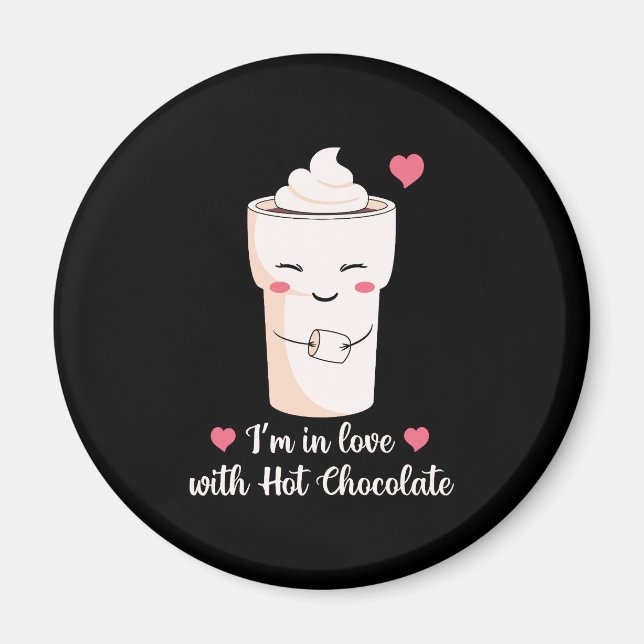 Imán Estoy enamorada del chocolate caliente (Frente)