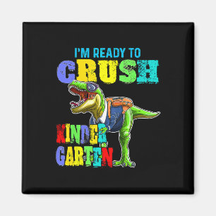 Imán Estoy listo para aplastar dinosaurio de jardín de