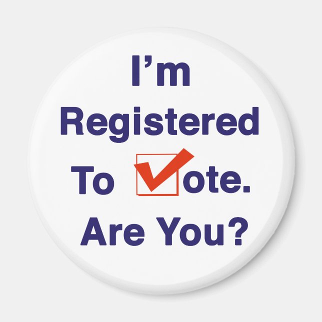 Imán Estoy Registrado para Votar 2026 (Frente)