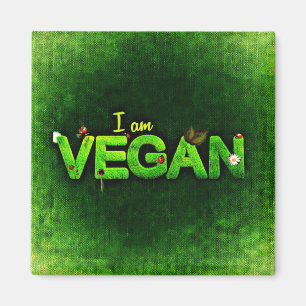 Imán Estoy Vegan Escrito Con Una Grasa Textura De Natur