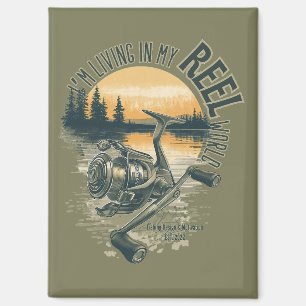 Imán Estoy viviendo en mi   Regalo divertido para pesca