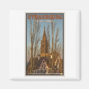 Imán Estrasburgo - catedral y árboles
