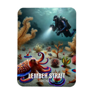 Imán Estrecho de Lembeh Indonesia Buceador de Scuba
