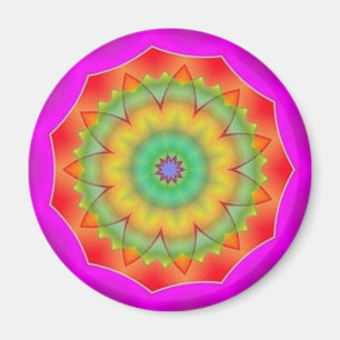 Imán Estrella arcoiris Kaleidoscope Mandala Pegatina de
