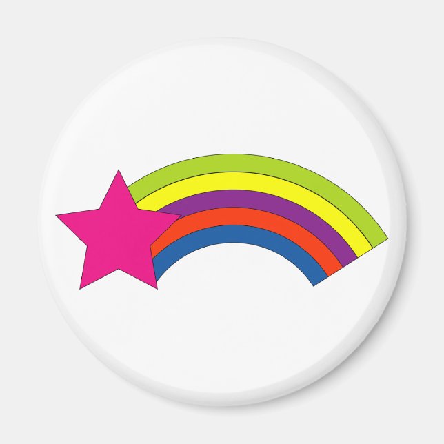 Imán Estrella de color rosa arcoíris (Frente)