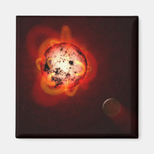 Imán Estrella De Enano Rojo Orbida Por Un Exoplaneta Hi