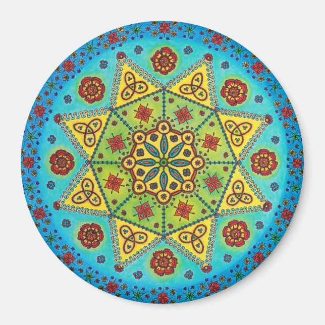 Imán Estrella de Flor Mandala Magnet (Frente)