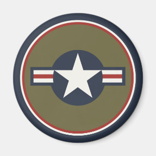 Imán Estrella de insignia USAAF azul blanco rojo vintag
