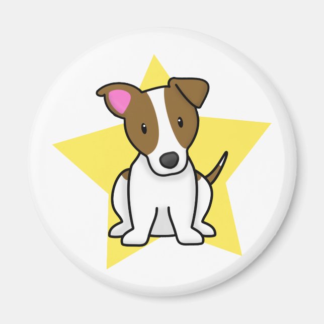 Imán Estrella de Kawaii Jack Russell Terrier Magnet (Frente)