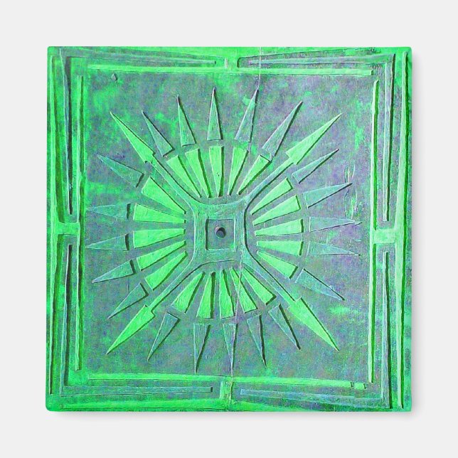Imán ESTRELLA DE LA MAÑANA, verde azul (Frente)