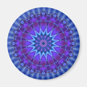 Imán Estrella de Mandala en azul flor real