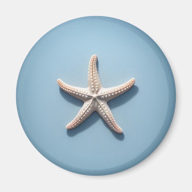 Imán Estrella de mar exótica con fondo azul (Frente)