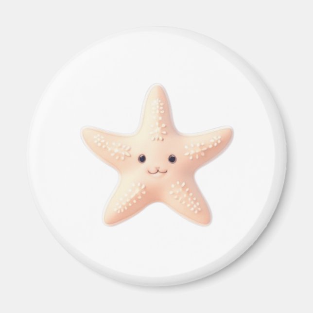 Imán Estrella de mar rosa linda (Frente)
