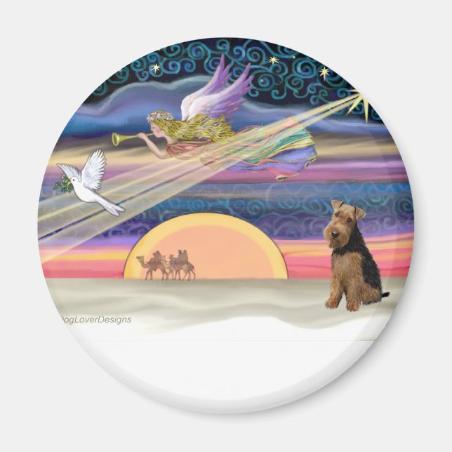 Imán Estrella de Navidad - Welsh Terrier (Frente)