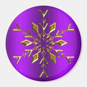 Imán Estrella de Navidades de oro hace Snowflake en Nav