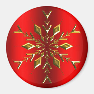 Imán Estrella de Navidades de oro hace Snowflake en Nav
