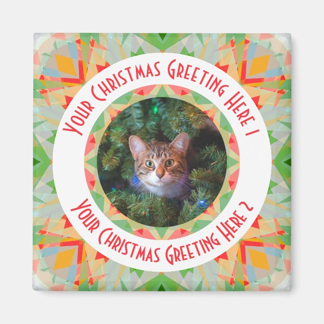 Imán Estrella de Navidades personalizados moro verde ge (Frente)