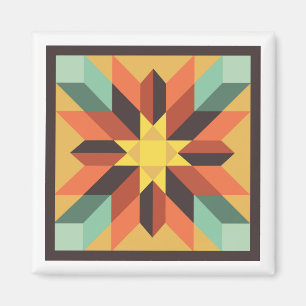 Imán Estrella de Otoño Barn Quilt Magnet