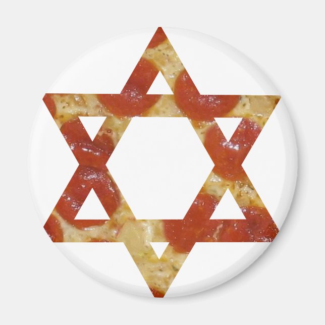 Imán estrella de pizza de david (Frente)