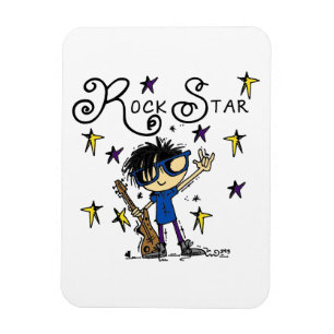 Imán Estrella de rock de Black Hair Boy