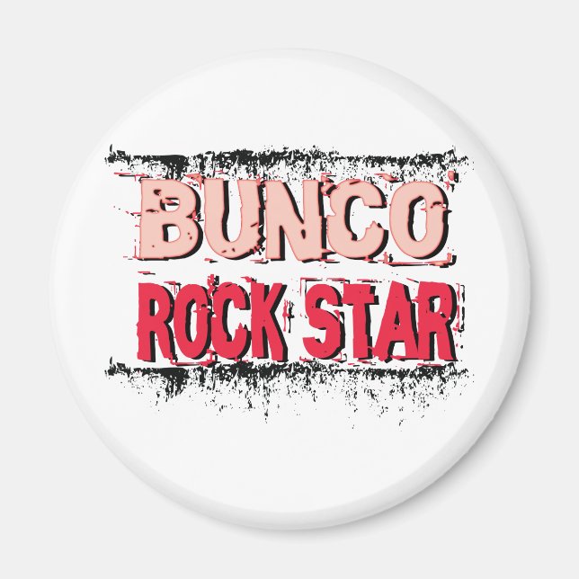 Imán estrella de rock de bunco rosa (Frente)