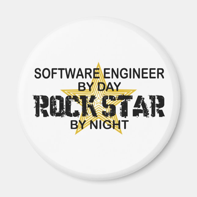 Imán Estrella de rock de ingeniero de software por noch (Frente)