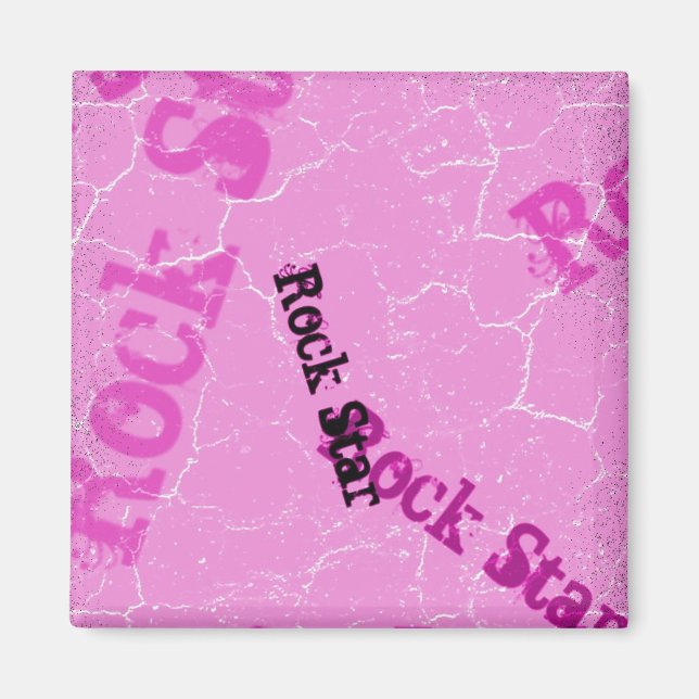 Imán Estrella de rock rosa (Frente)