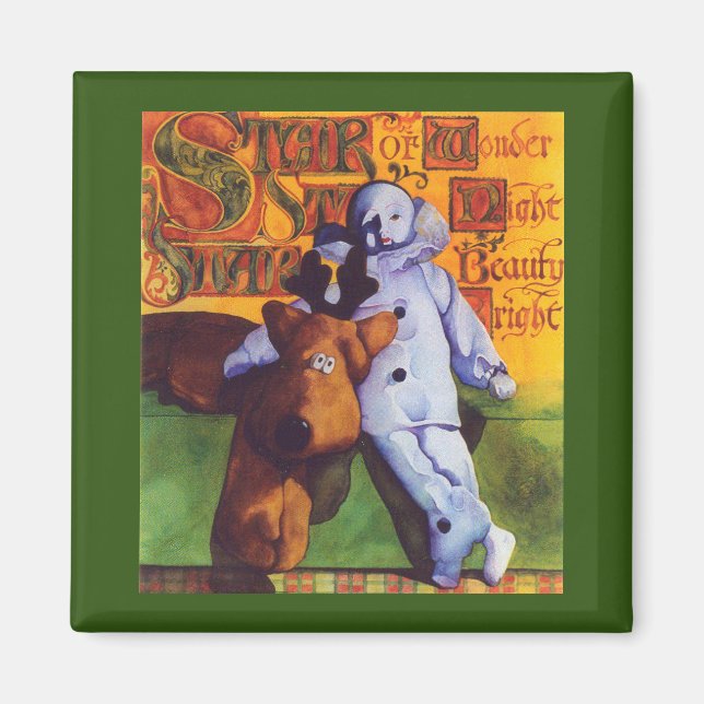 Imán ESTRELLA DE WONDER Square Magnet / Green (Frente)