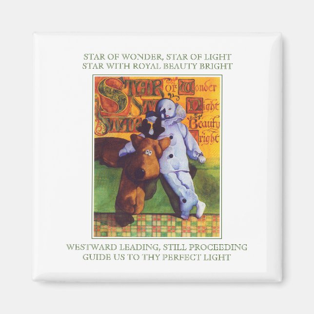 Imán ESTRELLA DE WONDER Square Magnet + Letras (Frente)