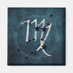 Imán Estrella de zodiaco negro y plata virgo mag verde 