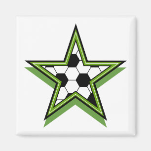Imán estrella del fútbol verde