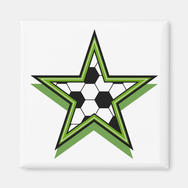 Imán estrella del fútbol verde (Frente)