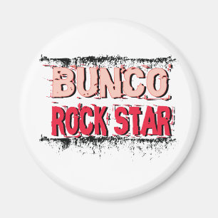Imán estrella del rock del bunco en rosa