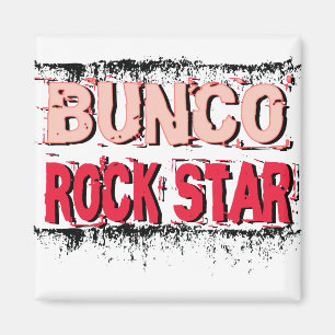 Imán estrella del rock del bunco en rosa