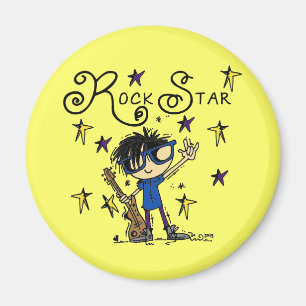 Imán Estrella del rock del muchacho del pelo negro