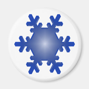 Imán Estrella Explosiva de Copo de Nieve Azul sobre Bla