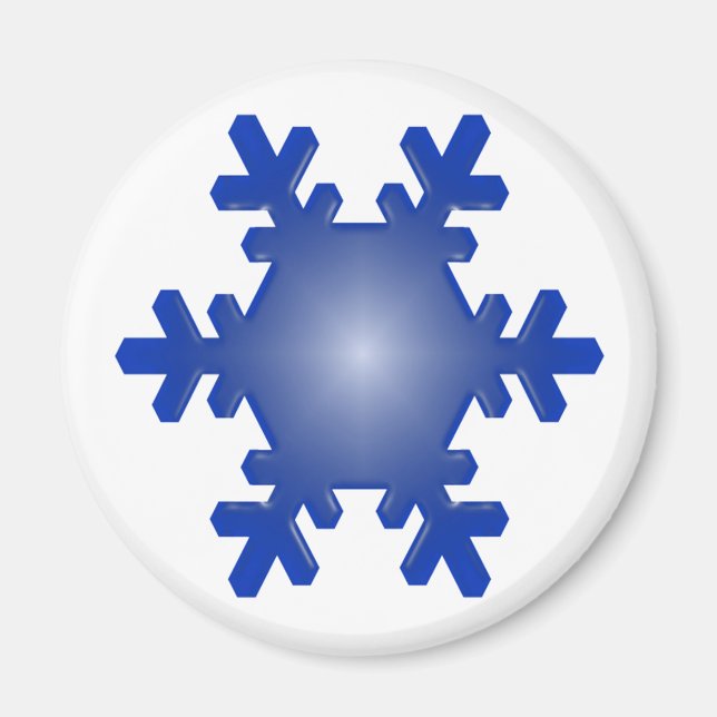 Imán Estrella Explosiva de Copo de Nieve Azul sobre Bla (Frente)