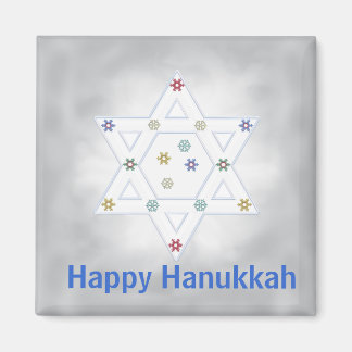 Imán Estrella Hanukkah y gris de copas de nieve