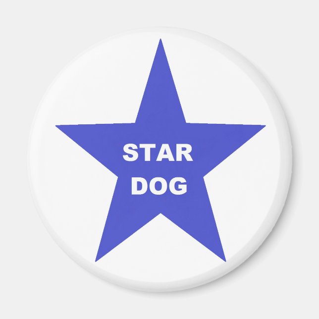 Imán Estrella magnética perro con estrella azul (Frente)