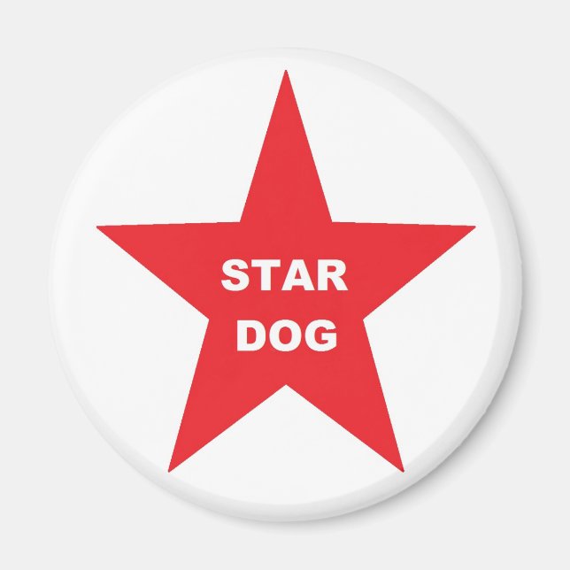 Imán Estrella magnética perro en estrella roja (Frente)