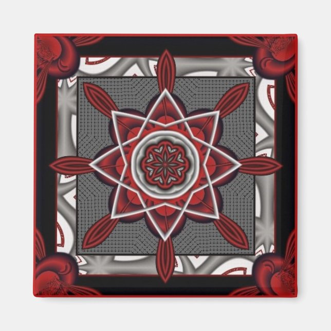 Imán Estrella negra roja 3 (Frente)