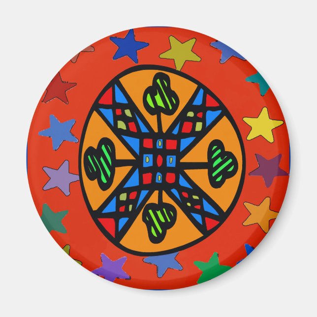 Imán Estrella Shamrock del Rótulo Hex Holandés de Penns (Frente)