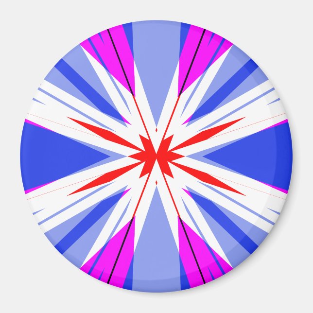Imán Estrella Starburst de los Navidades azul rosado bl (Frente)